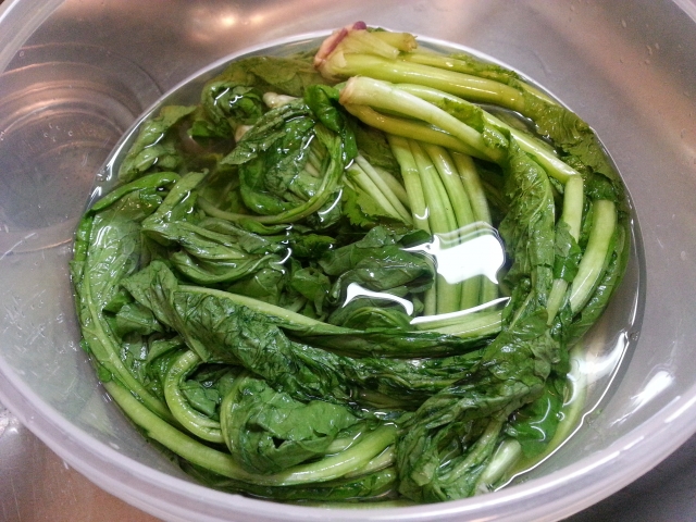 長野の家庭料理、野沢菜の漬物