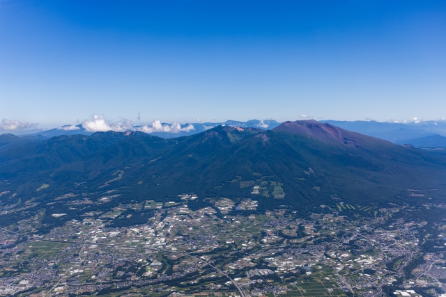 長野　浅間山　空撮
