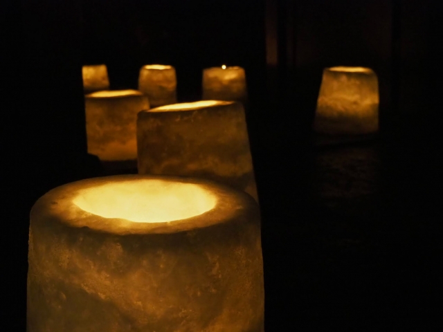 長野　灯籠　冬