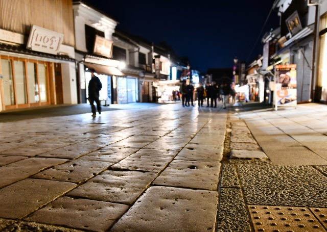 善光寺 仲見世通り 夜